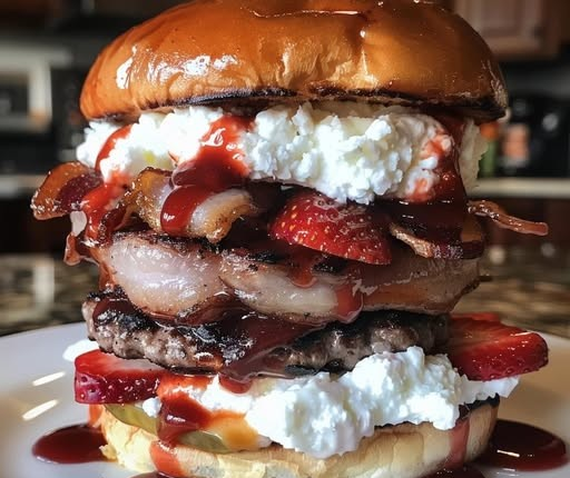 Sweet Meets Savory: The Bacon Strawberry Shortcake Burger